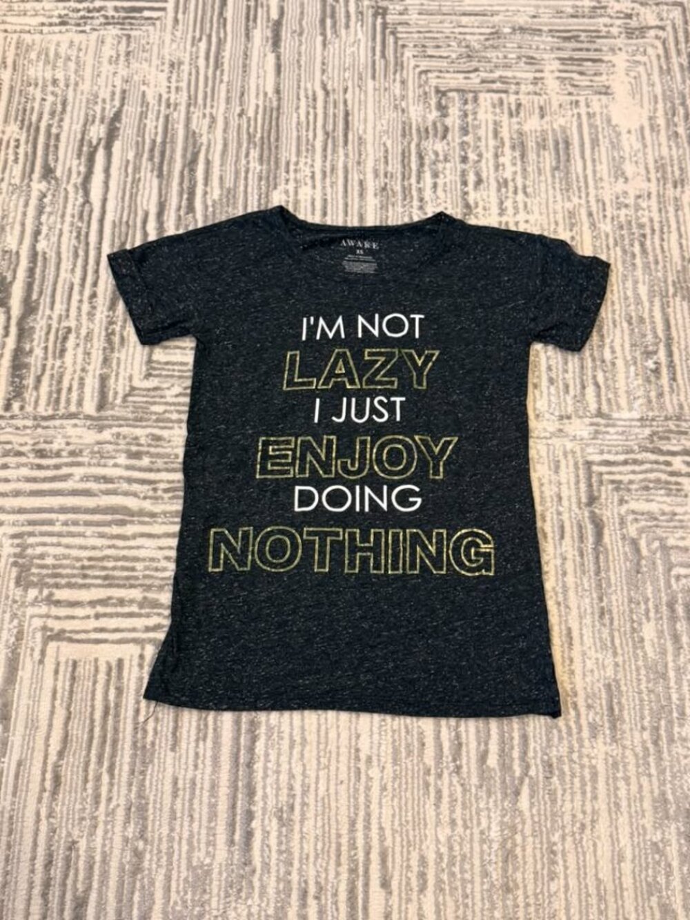 NEW Awake women's XS black short sleeve shirt